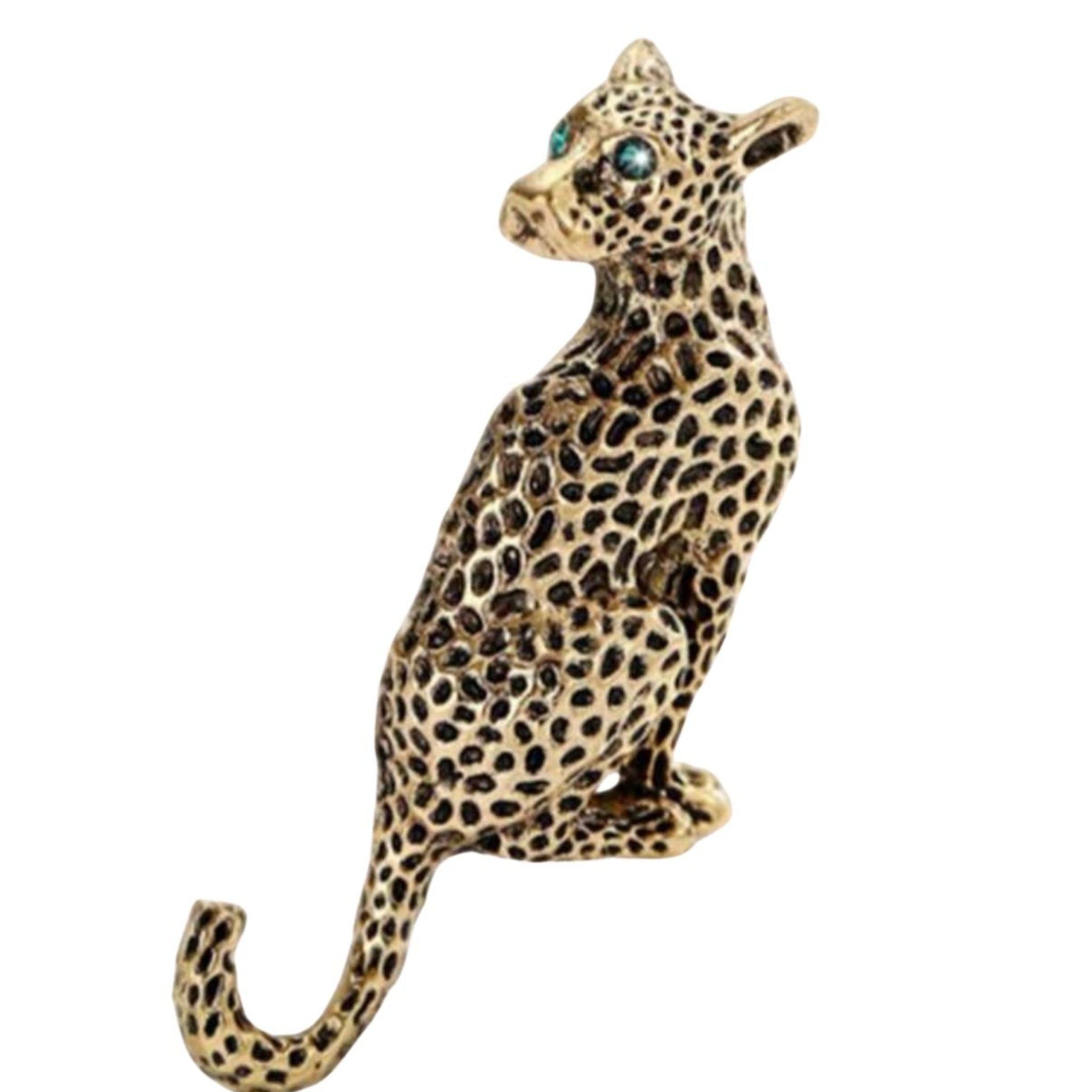 Broche Leopardo Beige Dorado