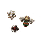 3 Broches abejas y perlas