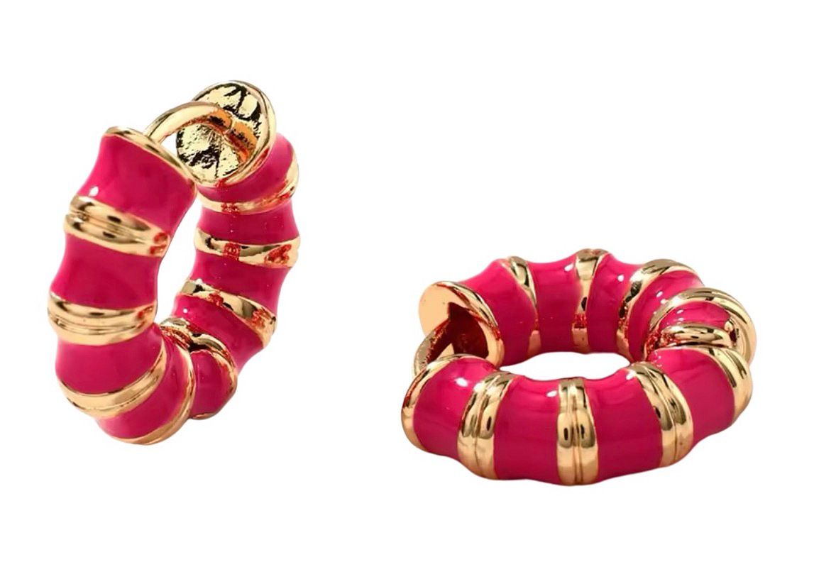 Aros Esmaltado con textura Pequeño