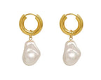 Aros colgantes de perla con clip