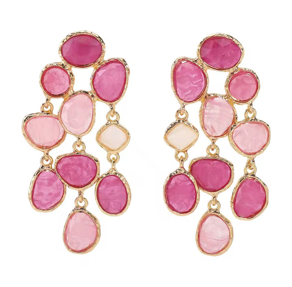 Aros Colgantes de resina multicolor