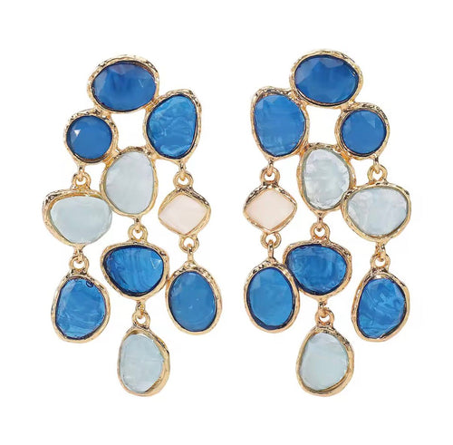 Aros Colgantes de resina multicolor