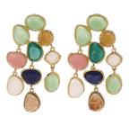 Aros Colgantes de resina multicolor