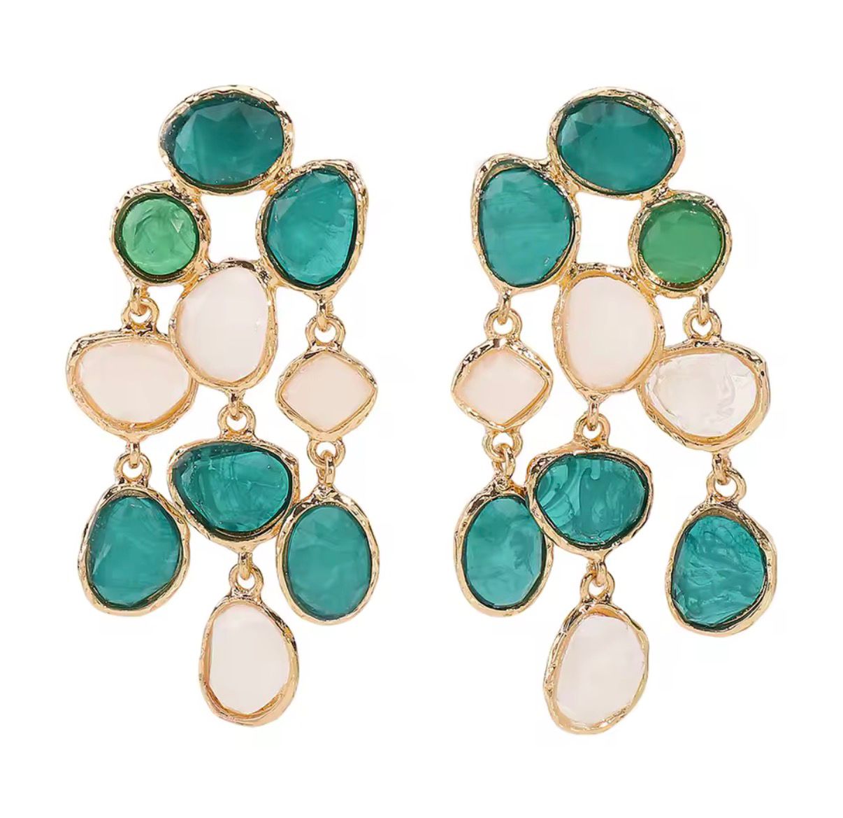 Aros Colgantes de resina multicolor