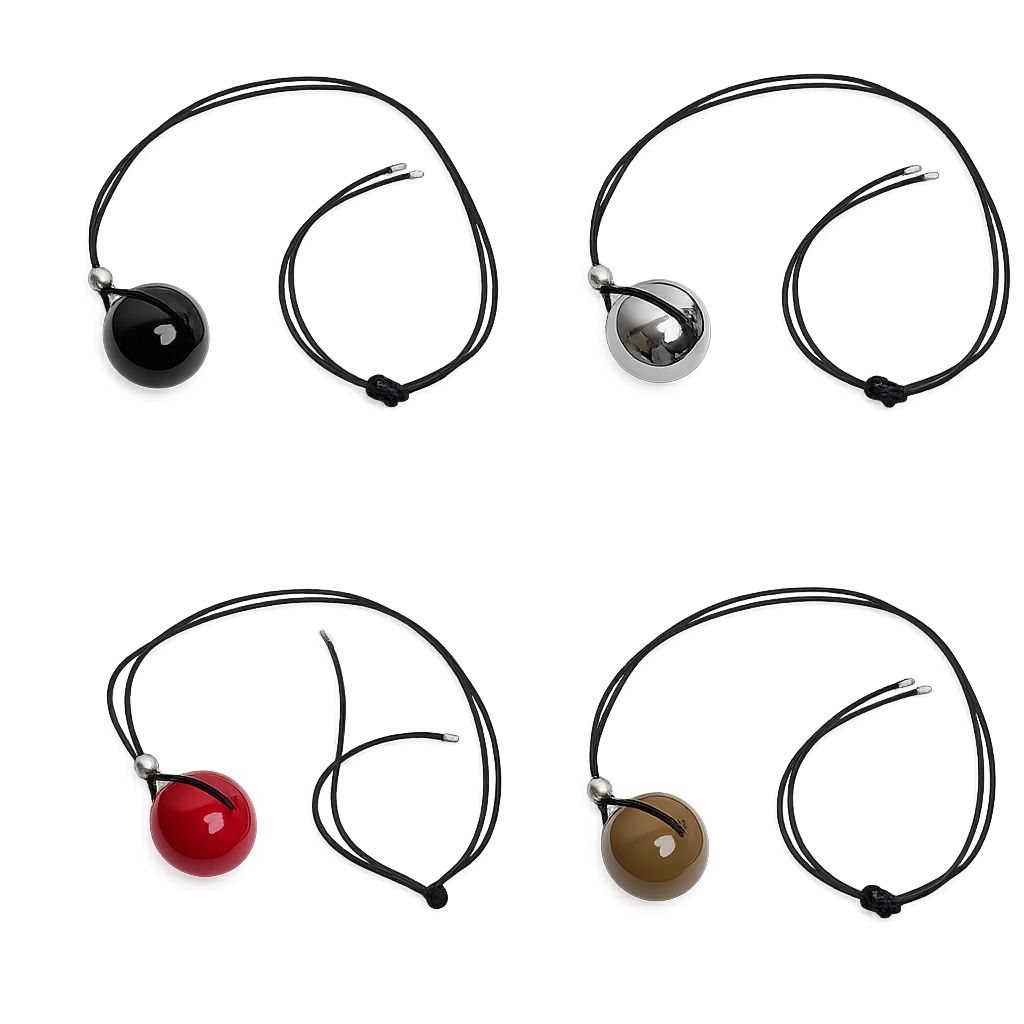 Collar minimalista con bola metalica